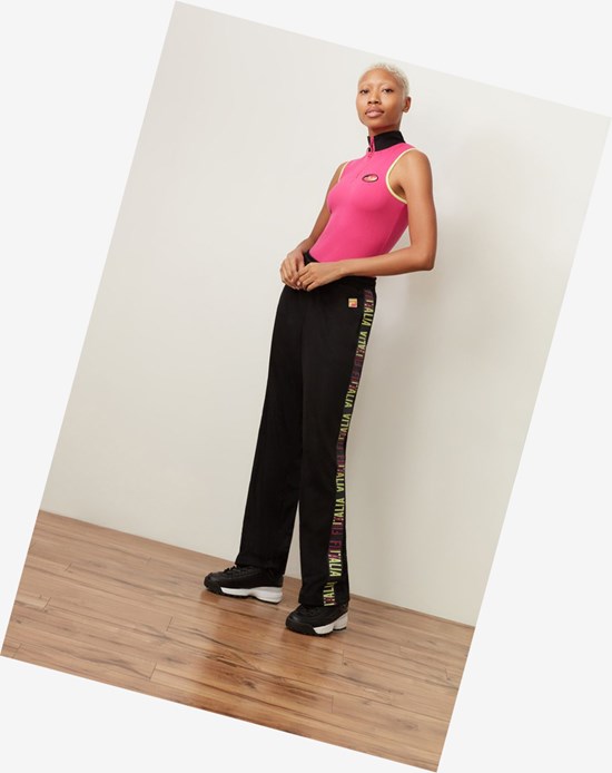 Fila Adora Anchos Leg Pant Blk/Fprp/Sgrn | 69HZVIJNB