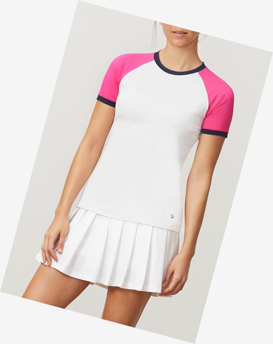 Fila Awning Corta Sleeve Top Wht/Fprp/Navy | 54YVBPZAO