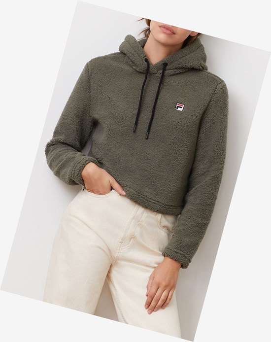 Fila Ember Crop Hoodie Dolv/Blk/Mred | 07ZFSYQKT
