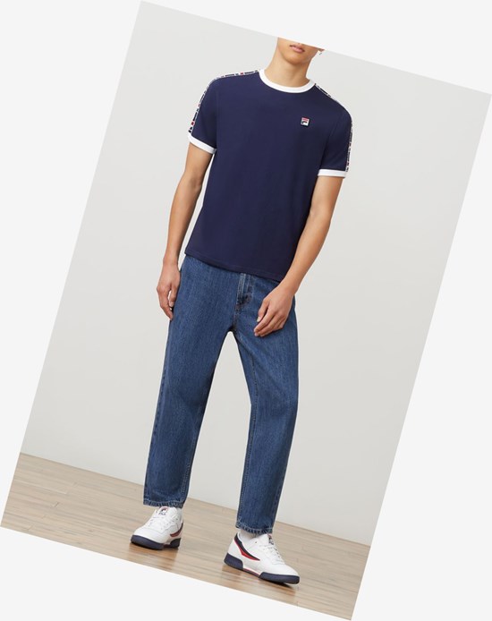 Fila Luca Corta Sleeve Crew Fnvy/Fnvy/Wht/C | 07FASWJDB