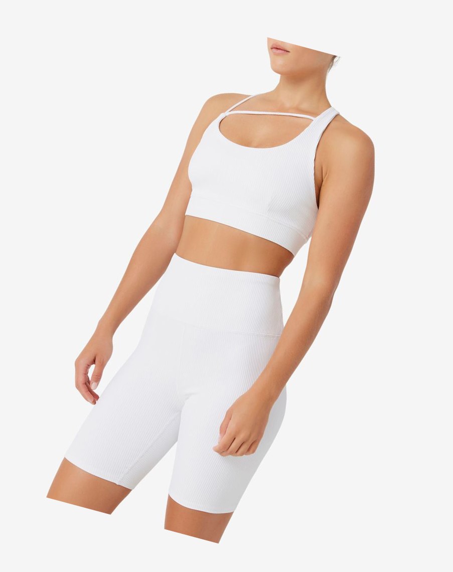 Fila Acanalado Essentials | Sidney Bra Top Blancas | 09TUDMCOE