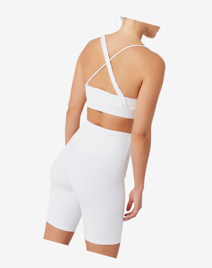 Fila Acanalado Essentials | Sidney Bra Top Blancas | 53MIVJXEL