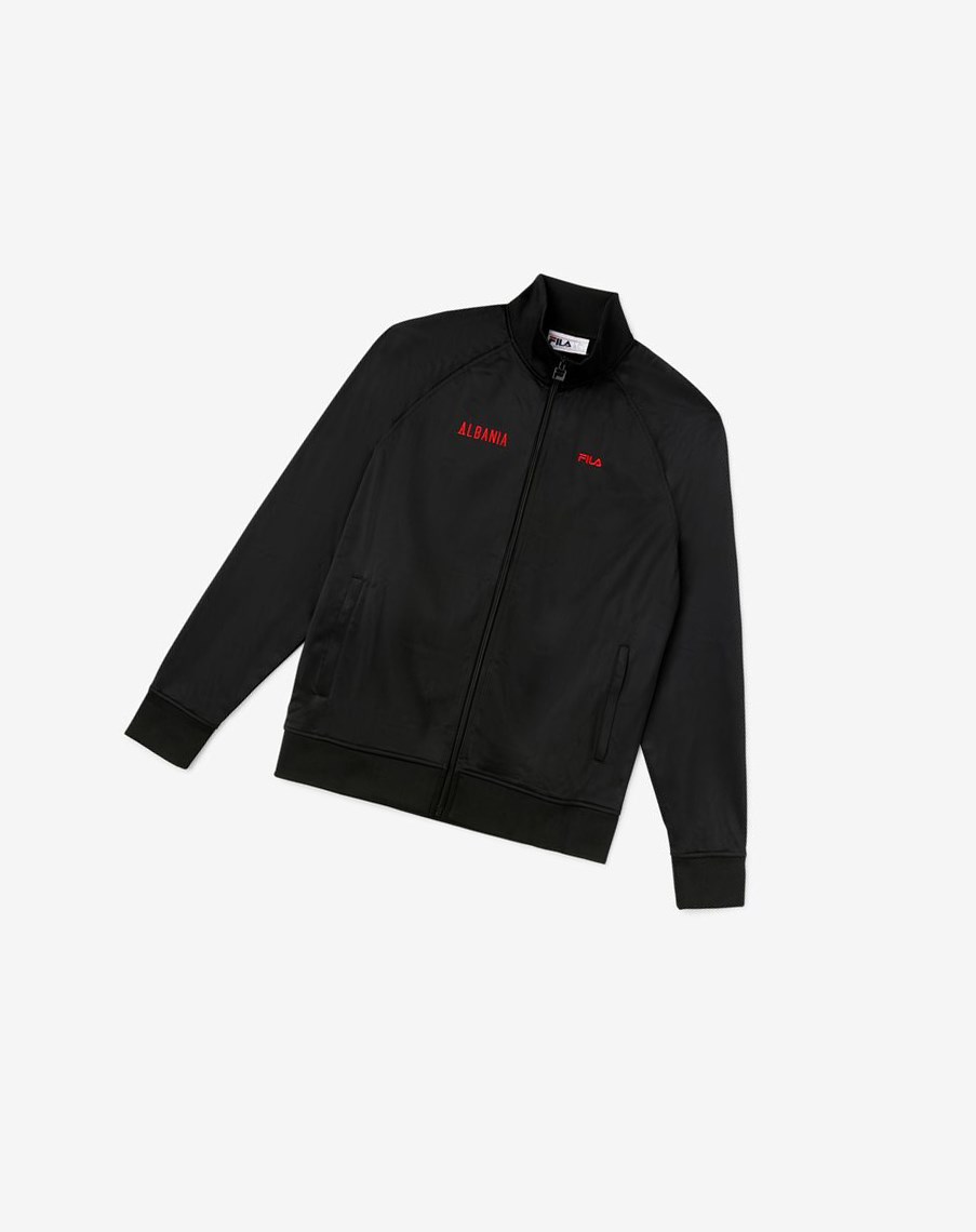 Fila Albania Pista Jacket Negras Rojas | 83GPRAZCB
