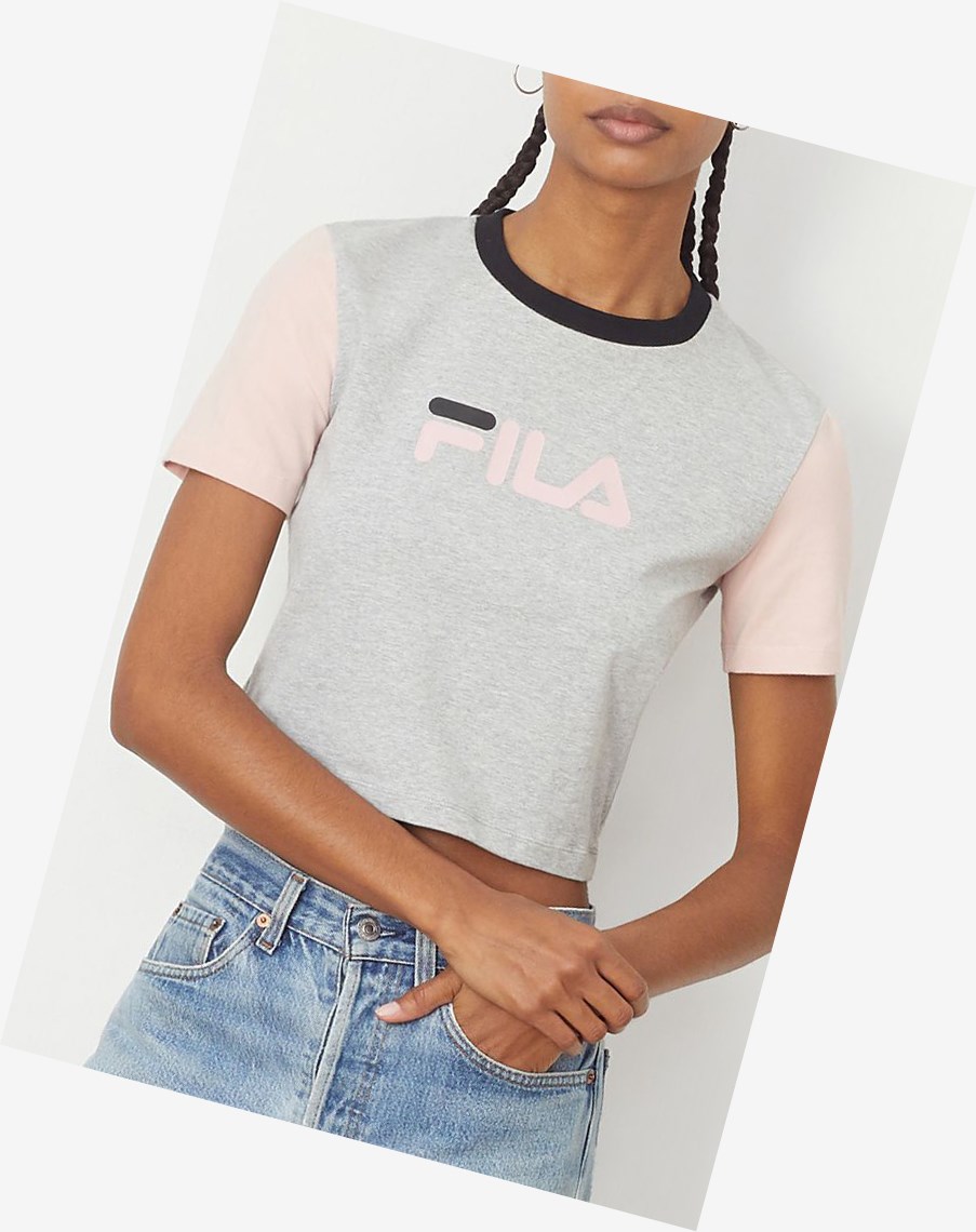 Fila Anna Crop Tee Lgrym/Pskn/Blk | 62GOFHIZC