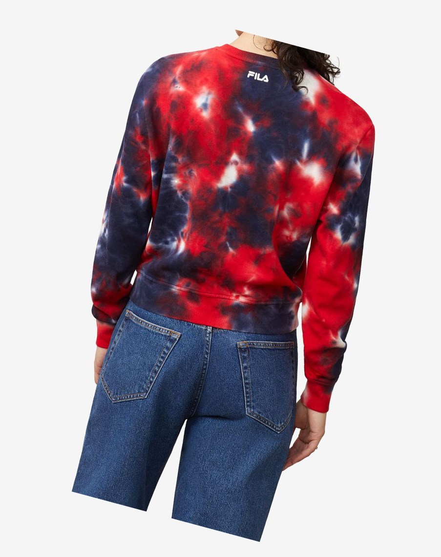 Fila Ashley Tie Dye Sweatshirt Rojas | 65PZDWGRB