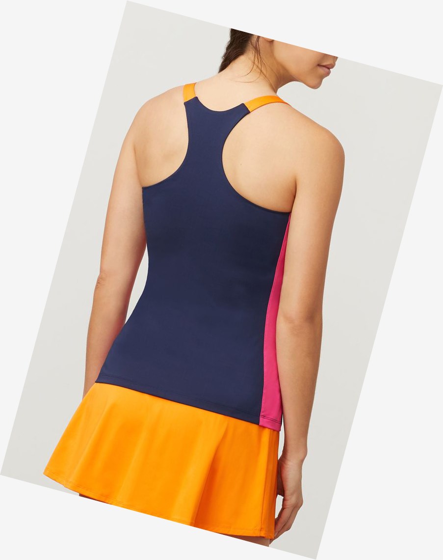 Fila Awning Colorblocked Tank Navy/Fprp/Orpl | 86WZFBNDA