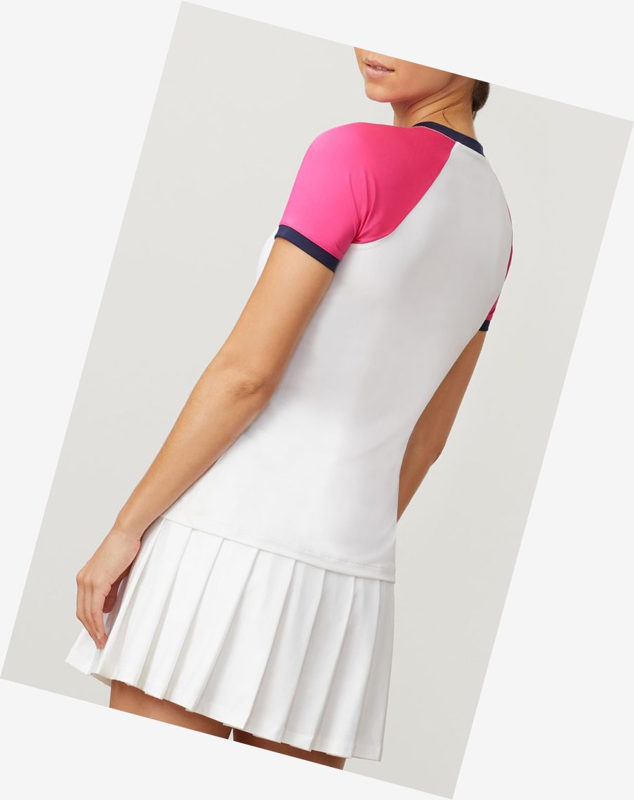 Fila Awning Corta Sleeve Top Wht/Fprp/Navy | 54YVBPZAO