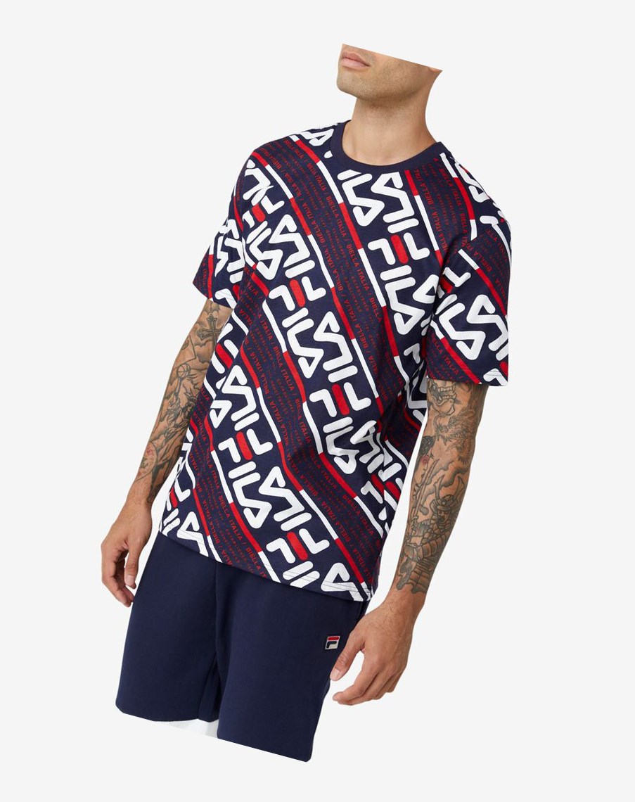 Fila Calvin Tee Blancas Rojas | 28EMQAHXO