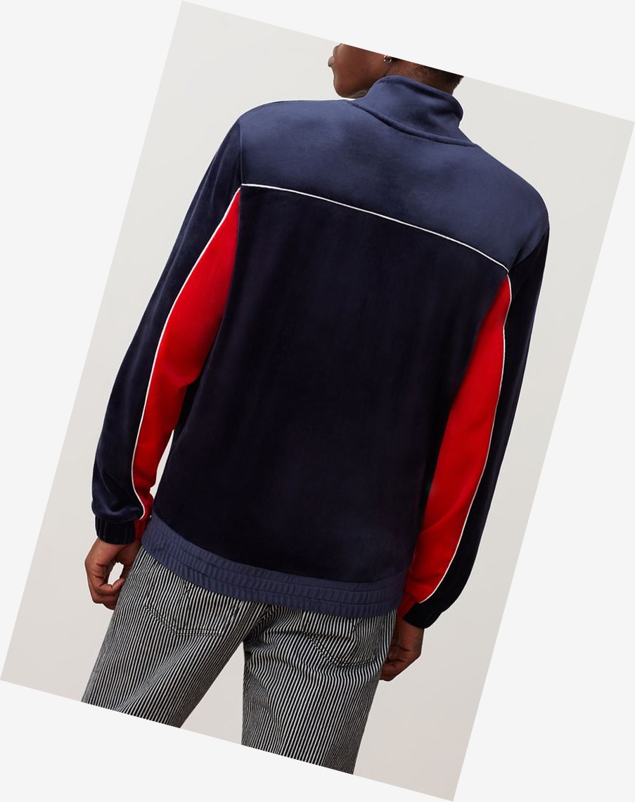 Fila Cisco Velour Jacket Rojas Blancas | 21WKCDVPX