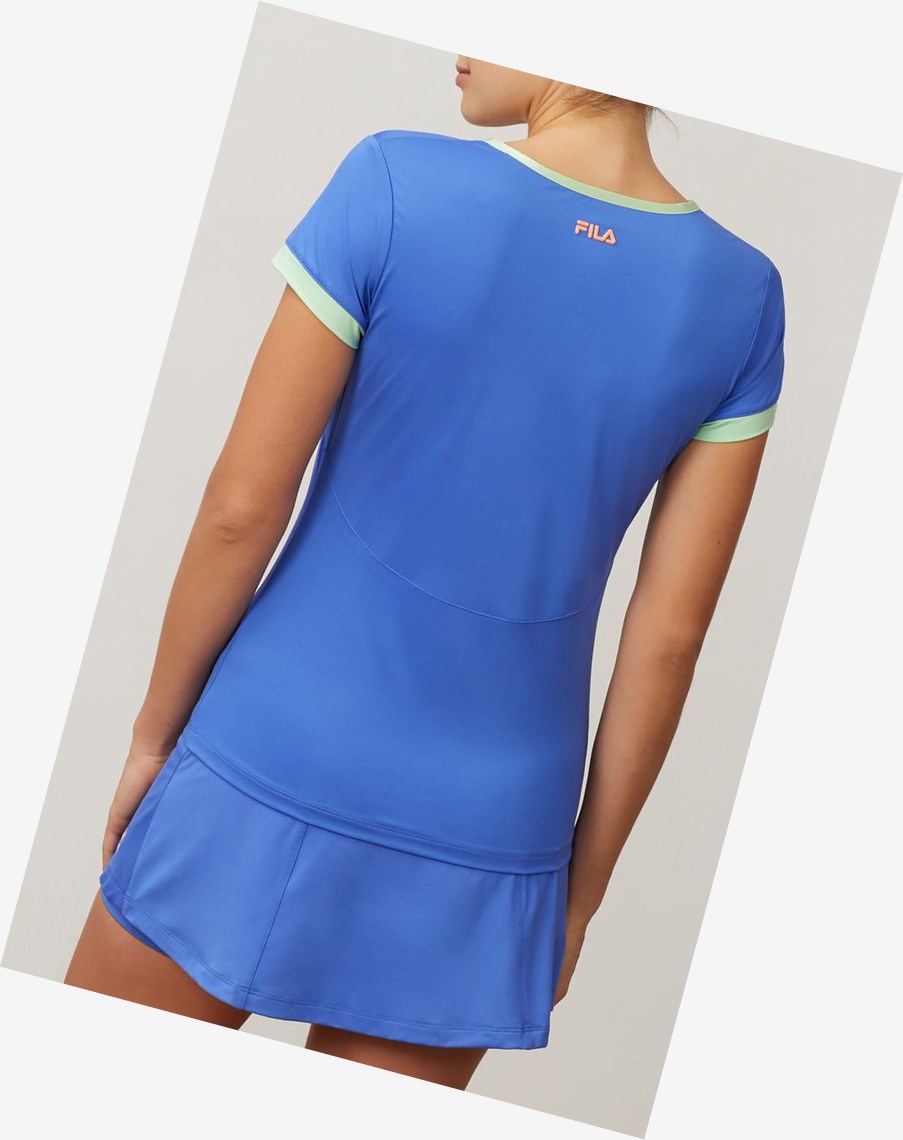 Fila Colorful Play Corta Sleeve V-neck Ampb/Grna | 25DXPCEQO