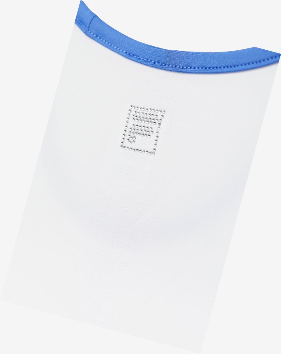 Fila Core Corta Sleeve Top Blancas Azules | 81FKBWCON