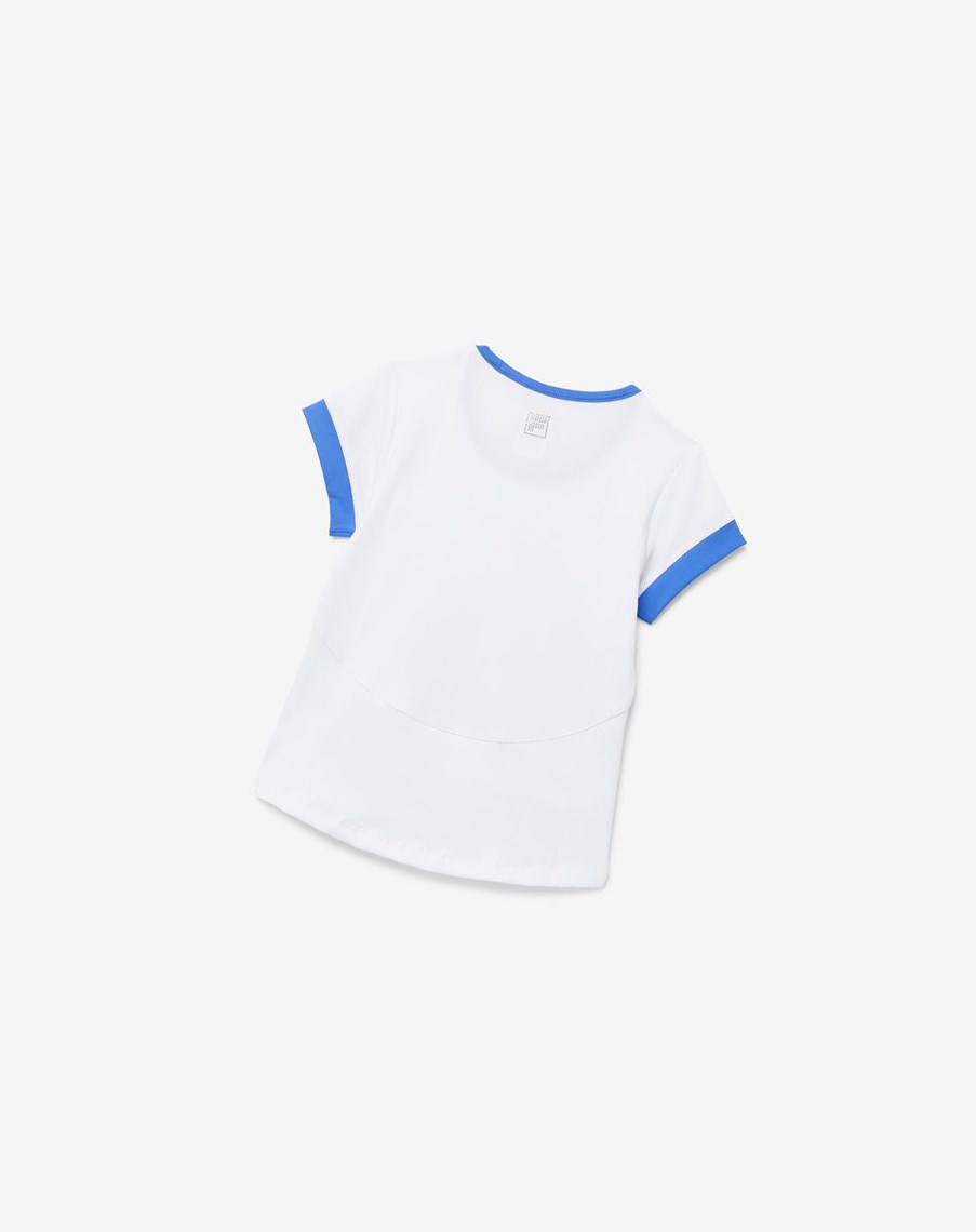 Fila Core Corta Sleeve Top Blancas Azules | 81FKBWCON
