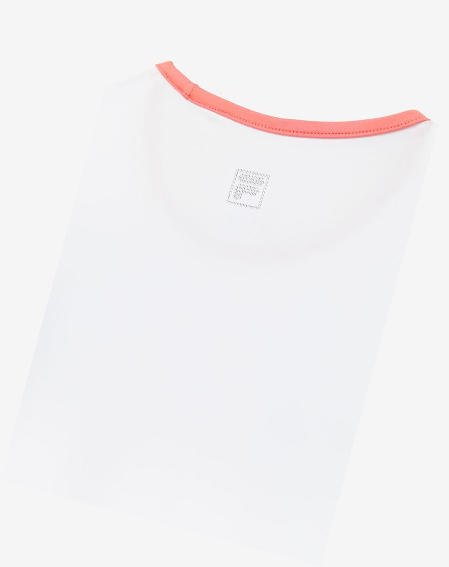 Fila Core Corta Sleeve Top Blancas Coral | 06CWXLQPA