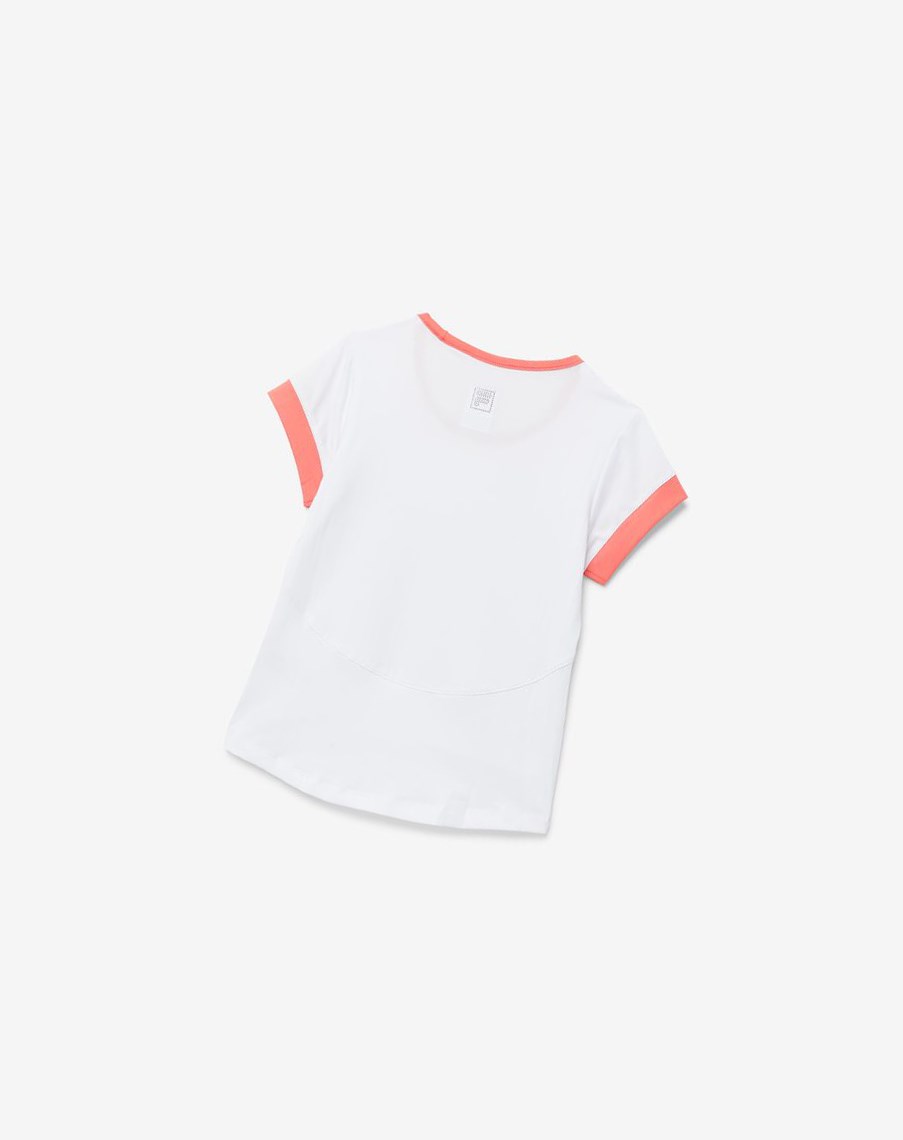 Fila Core Corta Sleeve Top Blancas Coral | 06CWXLQPA