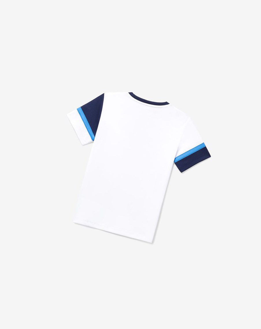 Fila Core Doubles Crew Blancas Azul Marino | 12UDHRFMW