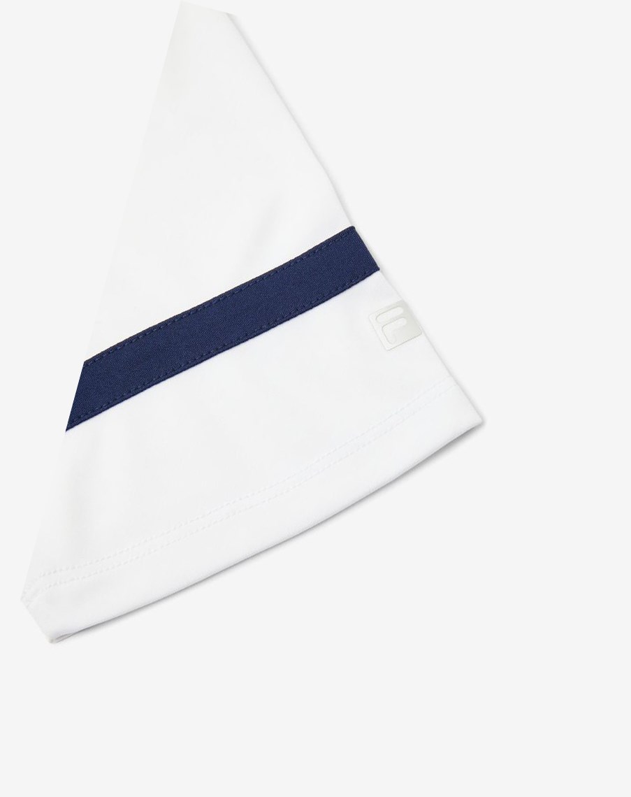 Fila Core Tenis Polo Blancas Azul Marino | 01GDUVYCQ