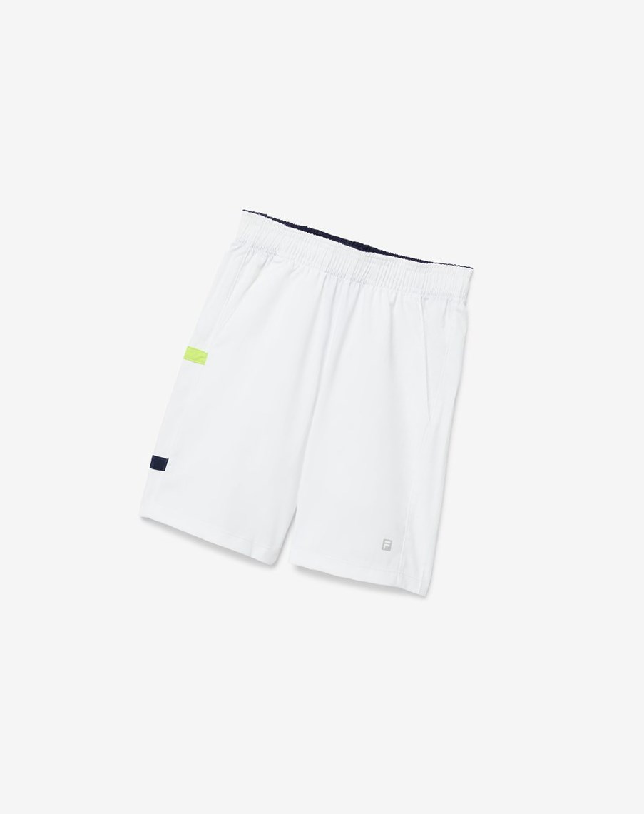 Fila Core Tenis Shorts Blancas Azul Marino | 70JKTPLWS