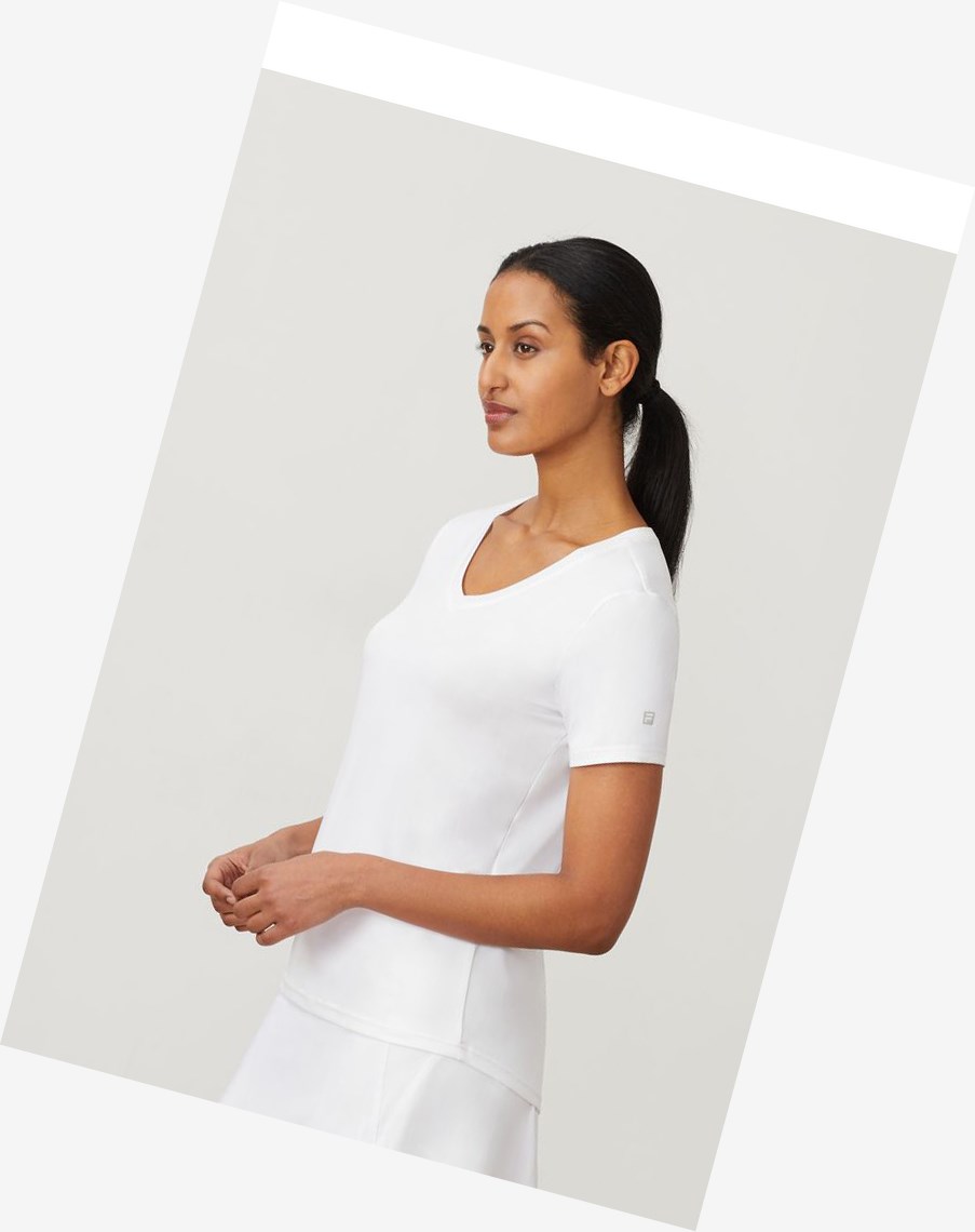 Fila Corta Sleeve V-neck Blancas | 36XSTJUYF
