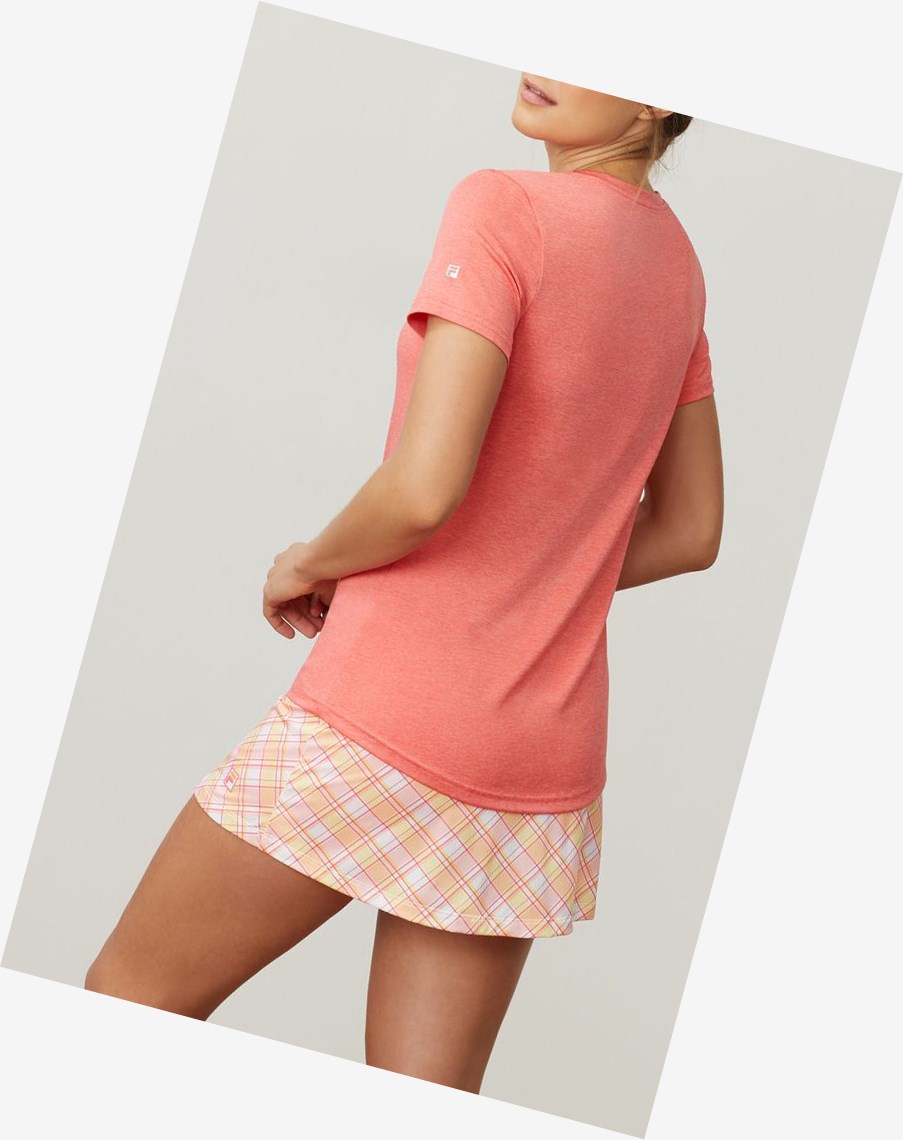 Fila Corta Sleeve V-neck Calypsocoralhth | 68MDWPQZN