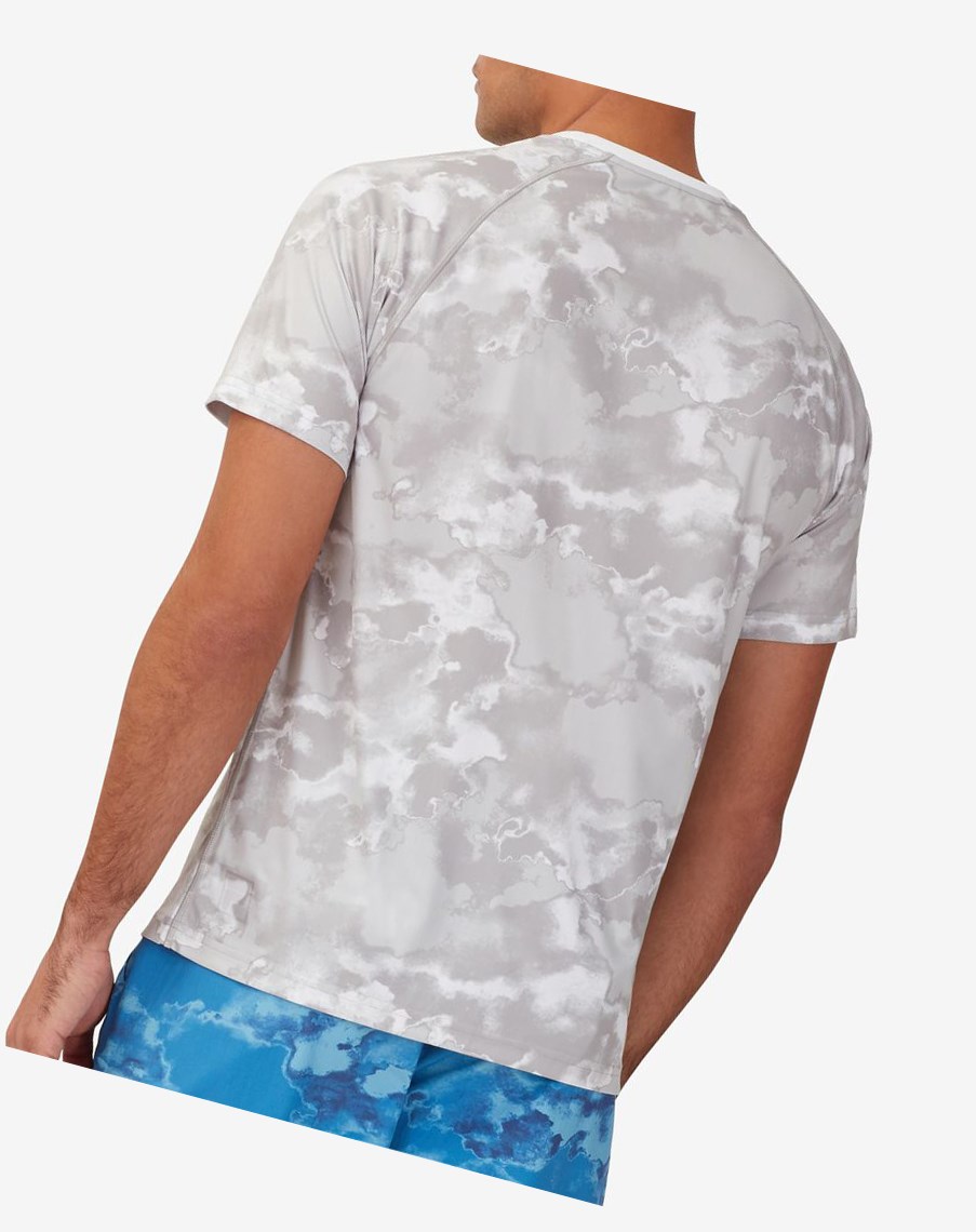 Fila Deuce Court Corta Sleeve Printed Crew Wht/Multprt | 85ORFXGHY