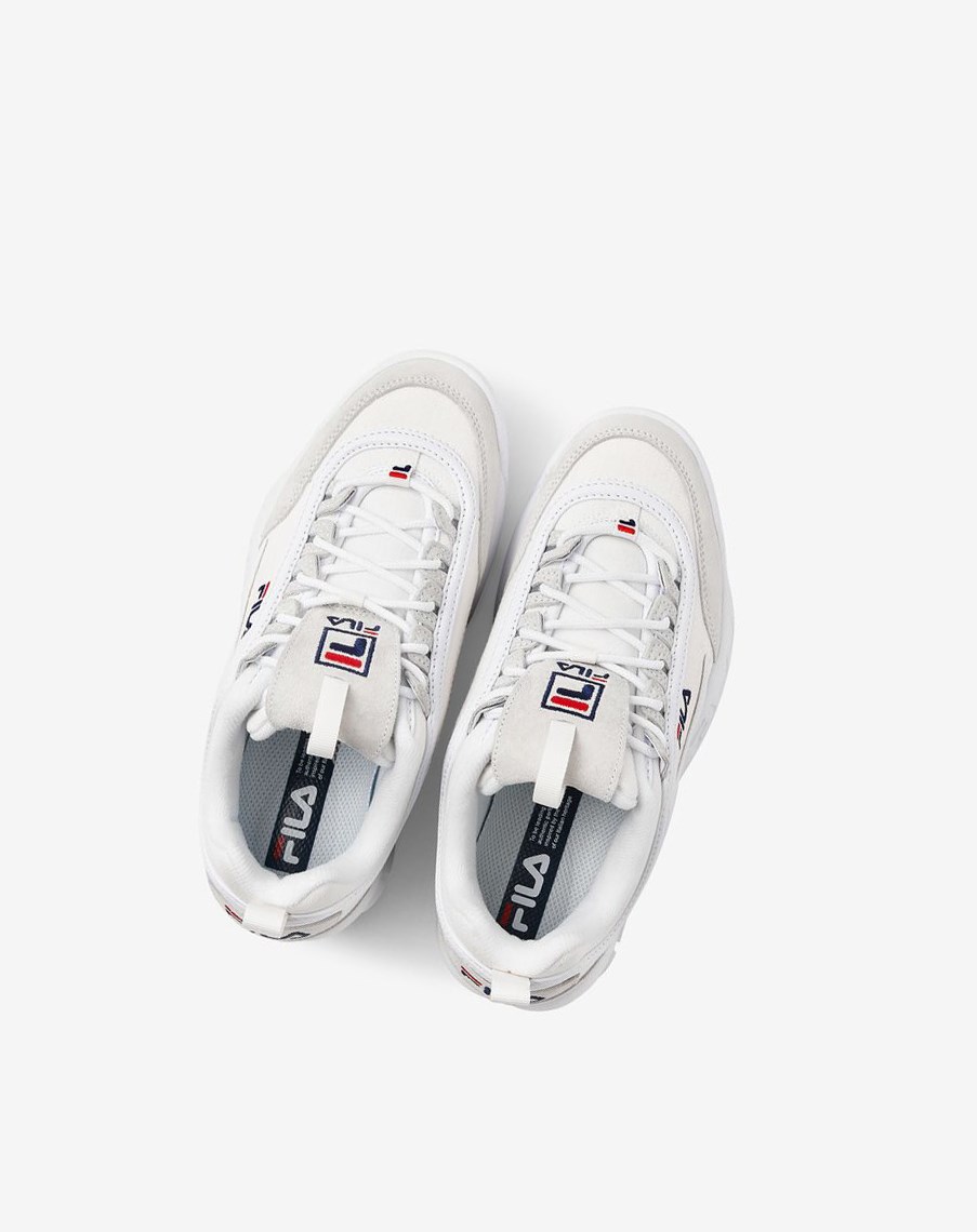 Fila Disruptor 2 Lab Premium Fornido Sneakers Blancas Blancas Azul Marino | 34DUCTGFY