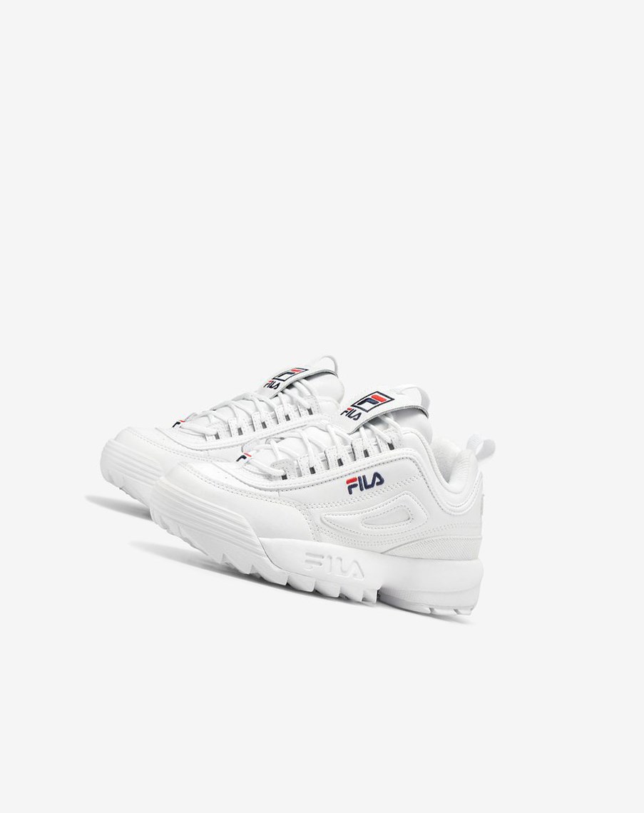 Fila Disruptor 2 Premium Sneakers Blancas Azul Marino Rojas | 67RNBEOAK