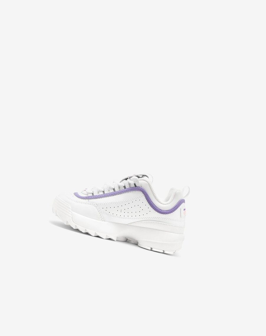 Fila Disruptor 2 Sneakers Blancas Coral Moradas | 40ZVETBOI