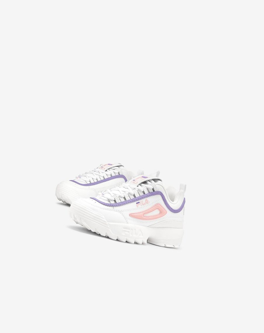 Fila Disruptor 2 Sneakers Blancas Coral Moradas | 40ZVETBOI