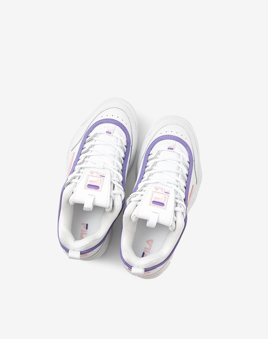 Fila Disruptor 2 Sneakers Blancas Coral Moradas | 40ZVETBOI