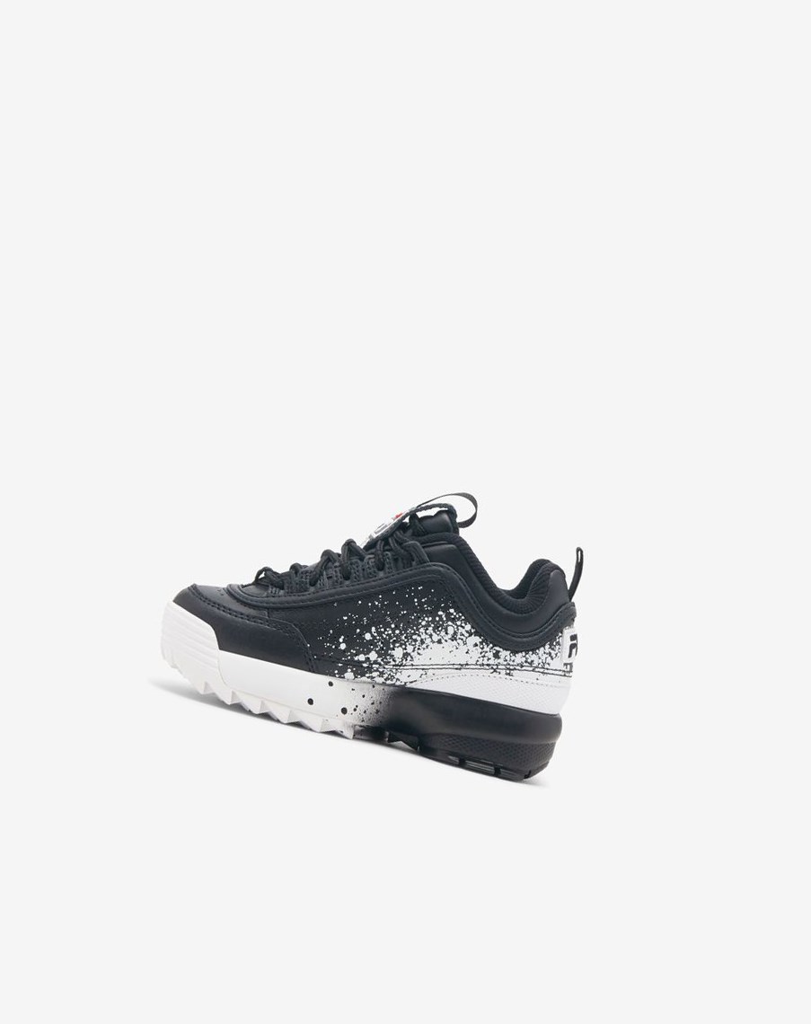 Fila Disruptor 2 Splatter Sneakers Negras Negras Blancas | 06HOMAUPW