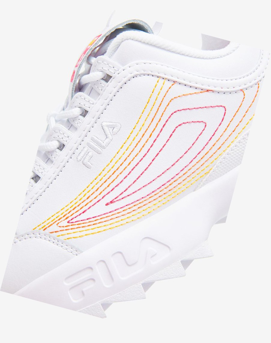 Fila Disruptor 2 Stitch Sneakers Blancas Rosas Naranjas | 03XLDPGNC