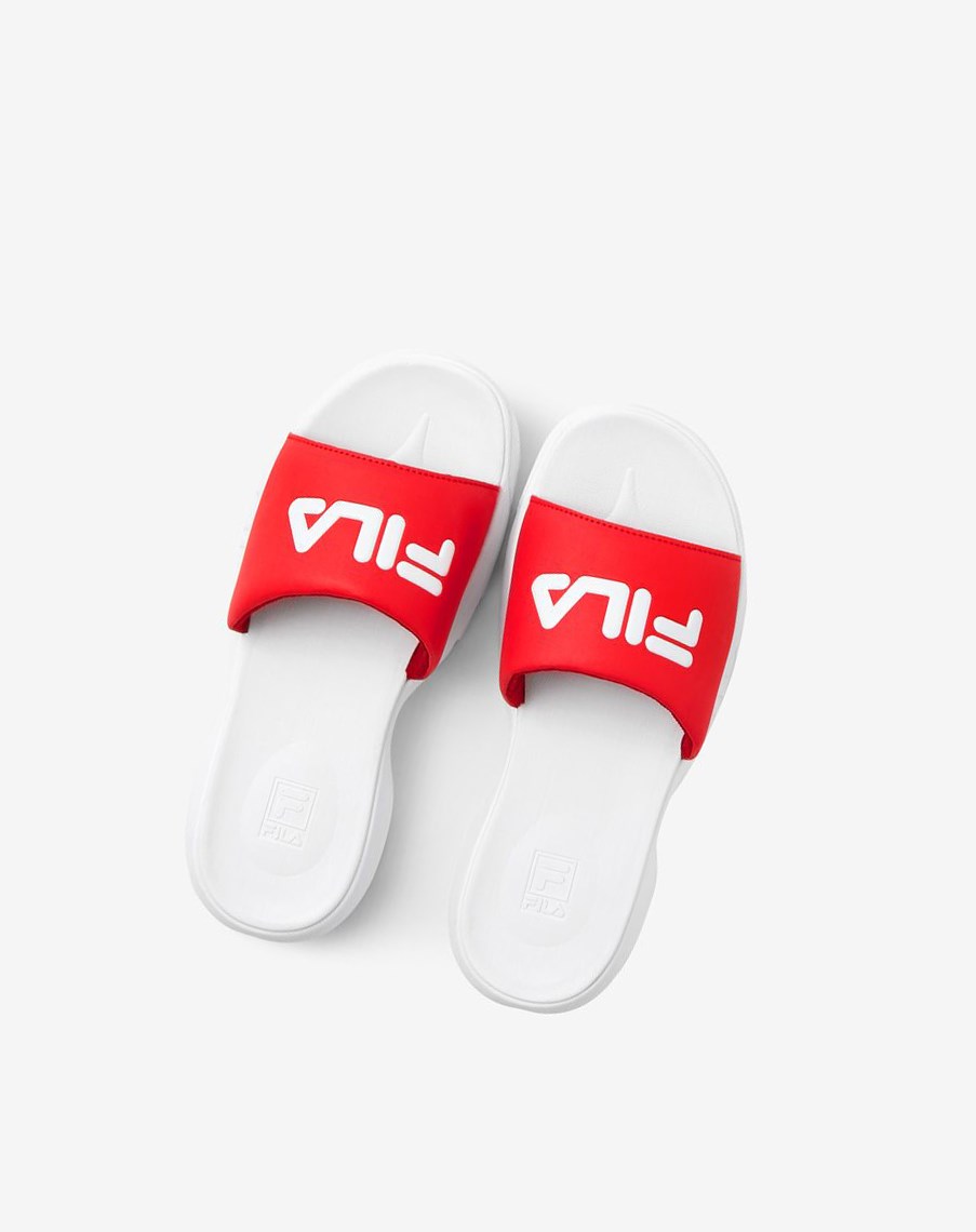 Fila Disruptor Chanclas Chanclas Sandals Blancas Rojas Blancas | 34MREYUTF