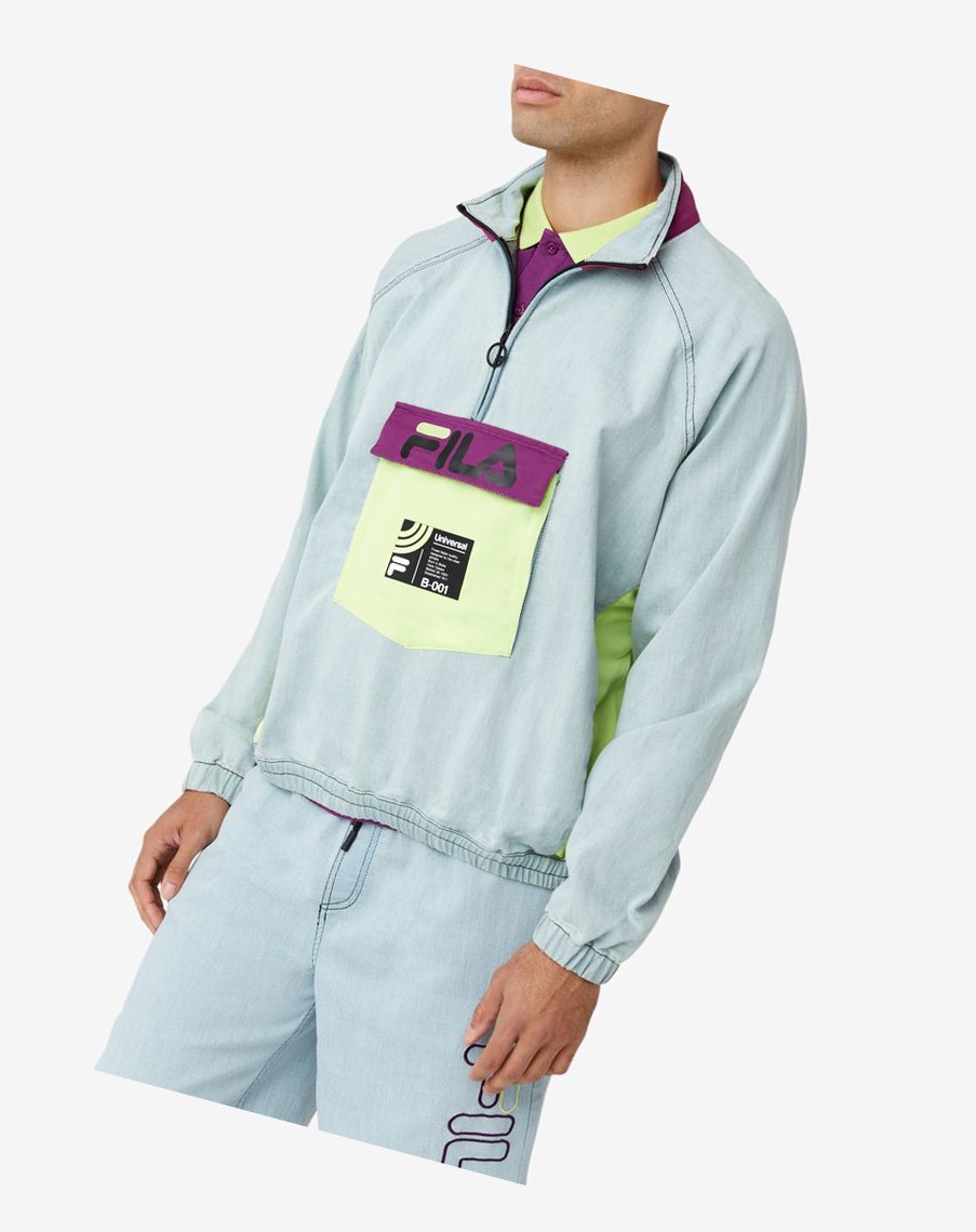 Fila Doug 1/4 Zip Pista Top 470 Denim | 80XDTOPGR