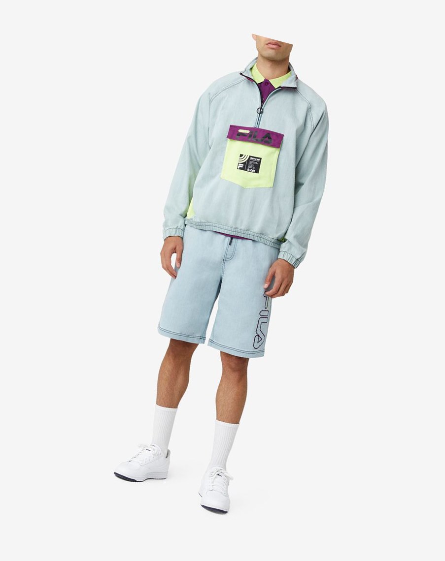 Fila Doug 1/4 Zip Pista Top 470 Denim | 80XDTOPGR