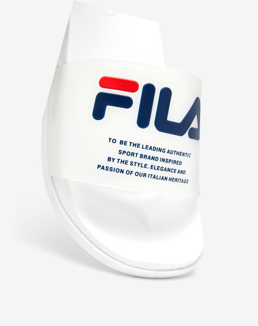 Fila Drifter Luxe Clear Chanclas Sandals Blancas Azul Marino Rojas | 16BYAQSCR