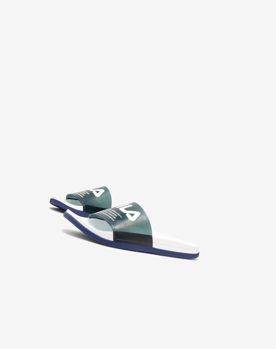Fila Drifter Luxe Clear Chanclas Sandals Azul Marino Blancas Azul Marino | 90RJVQKYU