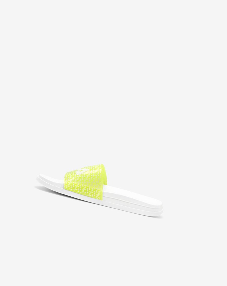 Fila Drifter Luxe Repeat Chanclas Sandals Blancas Amarillo Blancas | 61YOUIVSR