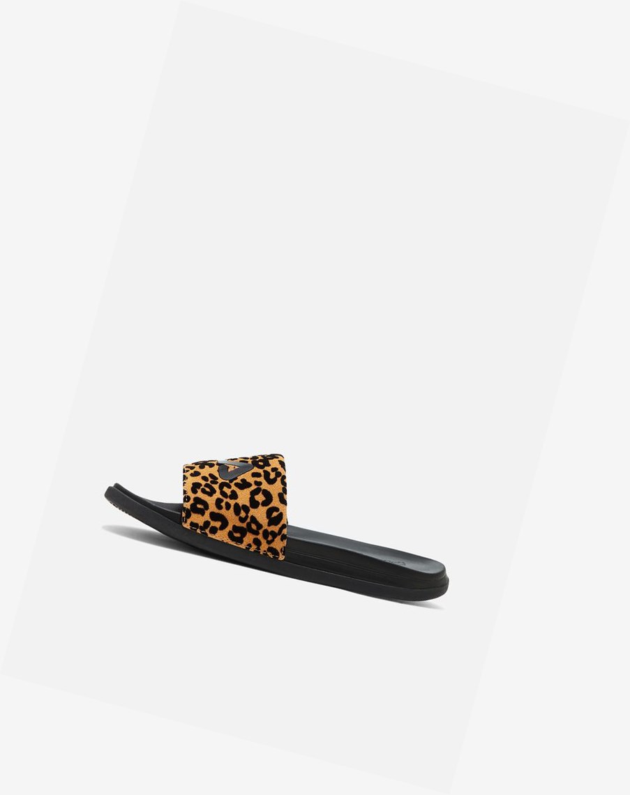 Fila Drifter Luxe Wild Chanclas Sandals Negras Negras Leopardo | 95XGNPTZK