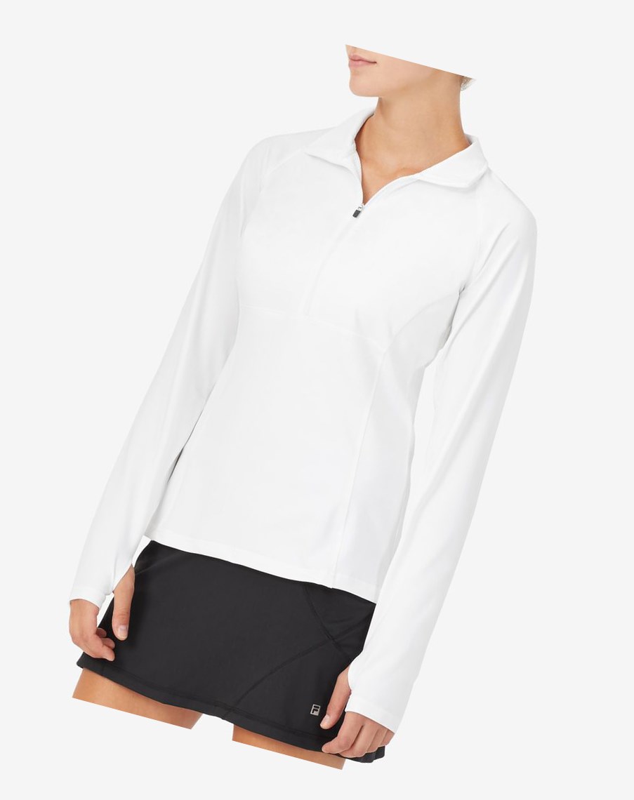 Fila Essentials 1/2 Zip Blancas | 52OJBLQMR