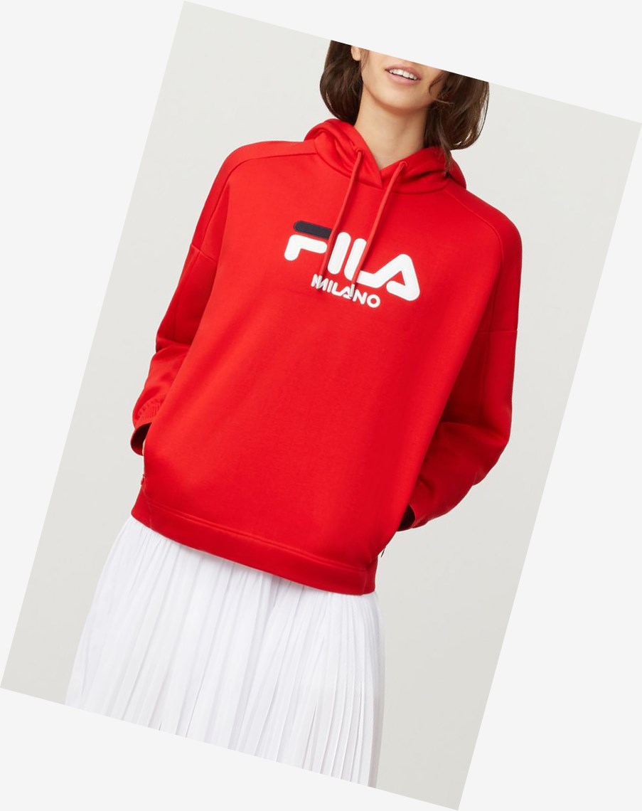 Fila Fila Milano Hoodie Rojas | 62WIKMFYN