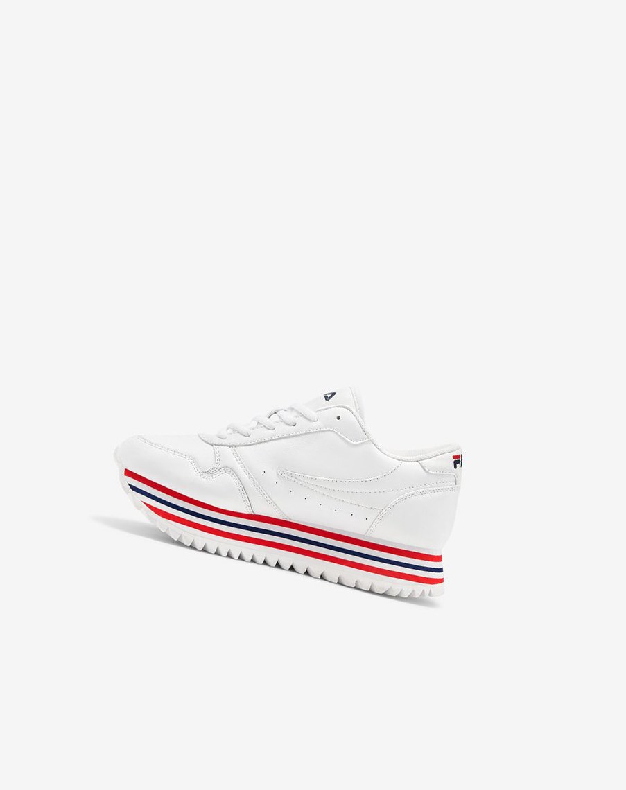 Fila Fila Orbit Stripe Sneakers Blancas Azul Marino Rojas | 90BUEAXMW