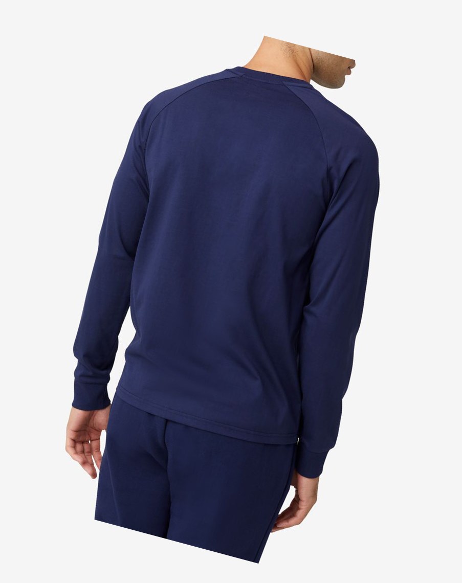 Fila Flynn Long Sleeve Tee 410 Peacoat | 92ZIAETFK