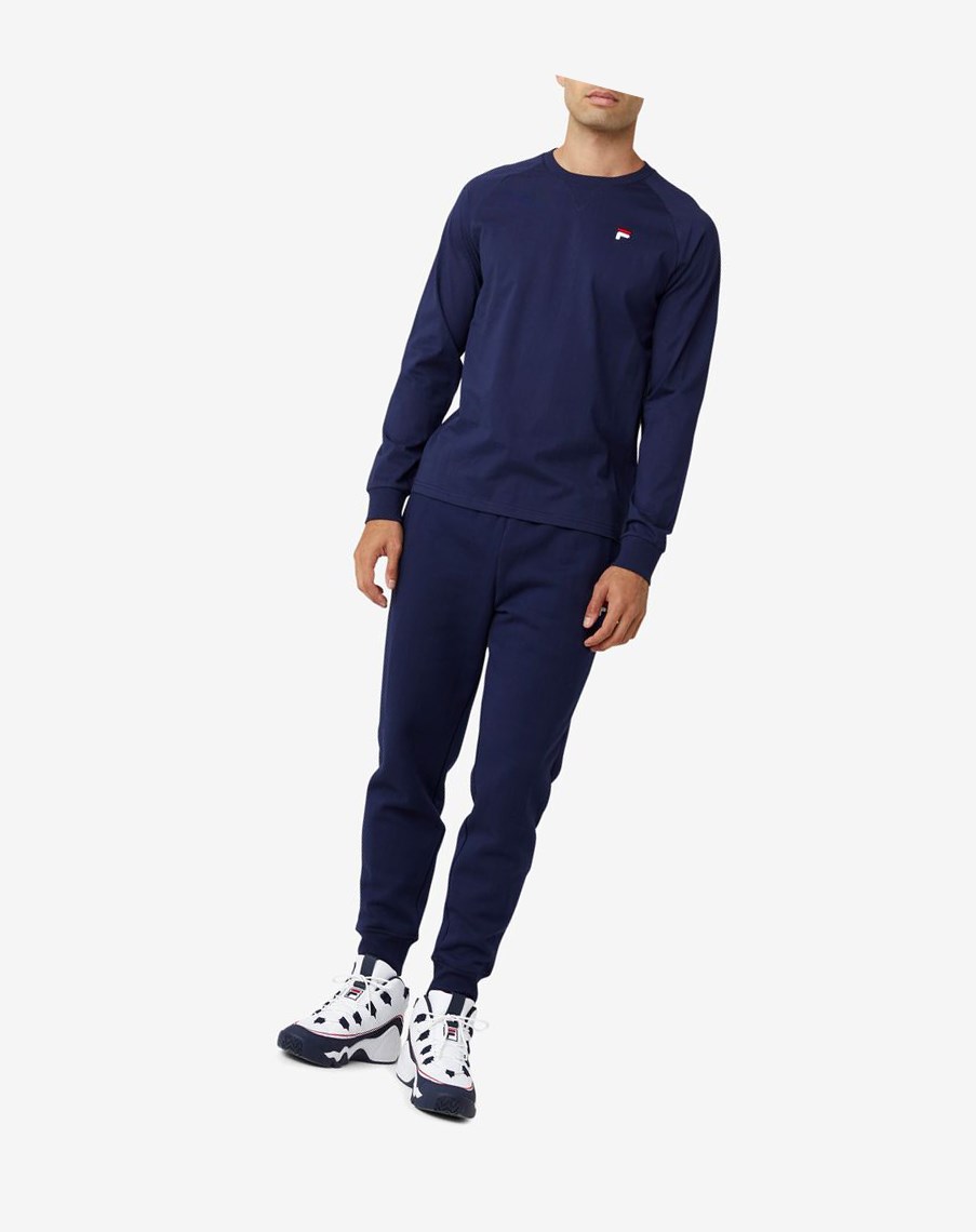 Fila Flynn Long Sleeve Tee 410 Peacoat | 92ZIAETFK