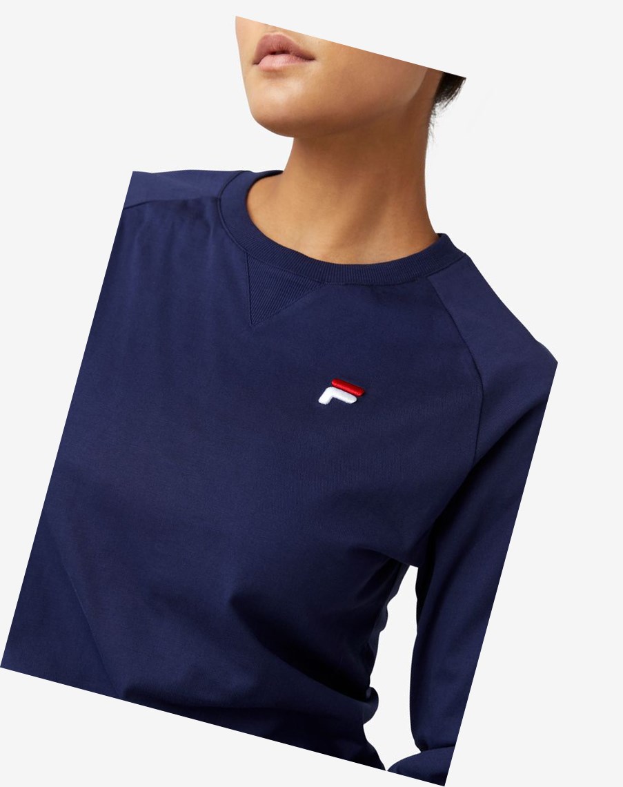 Fila Flynn Long Sleeve Tee 410 Peacoat | 92ZIAETFK