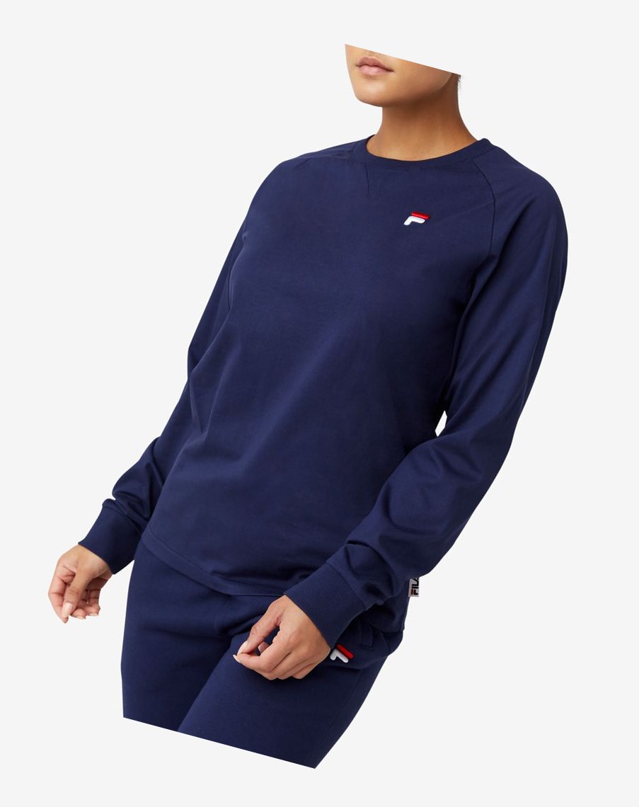 Fila Flynn Long Sleeve Tee 410 Peacoat | 92ZIAETFK