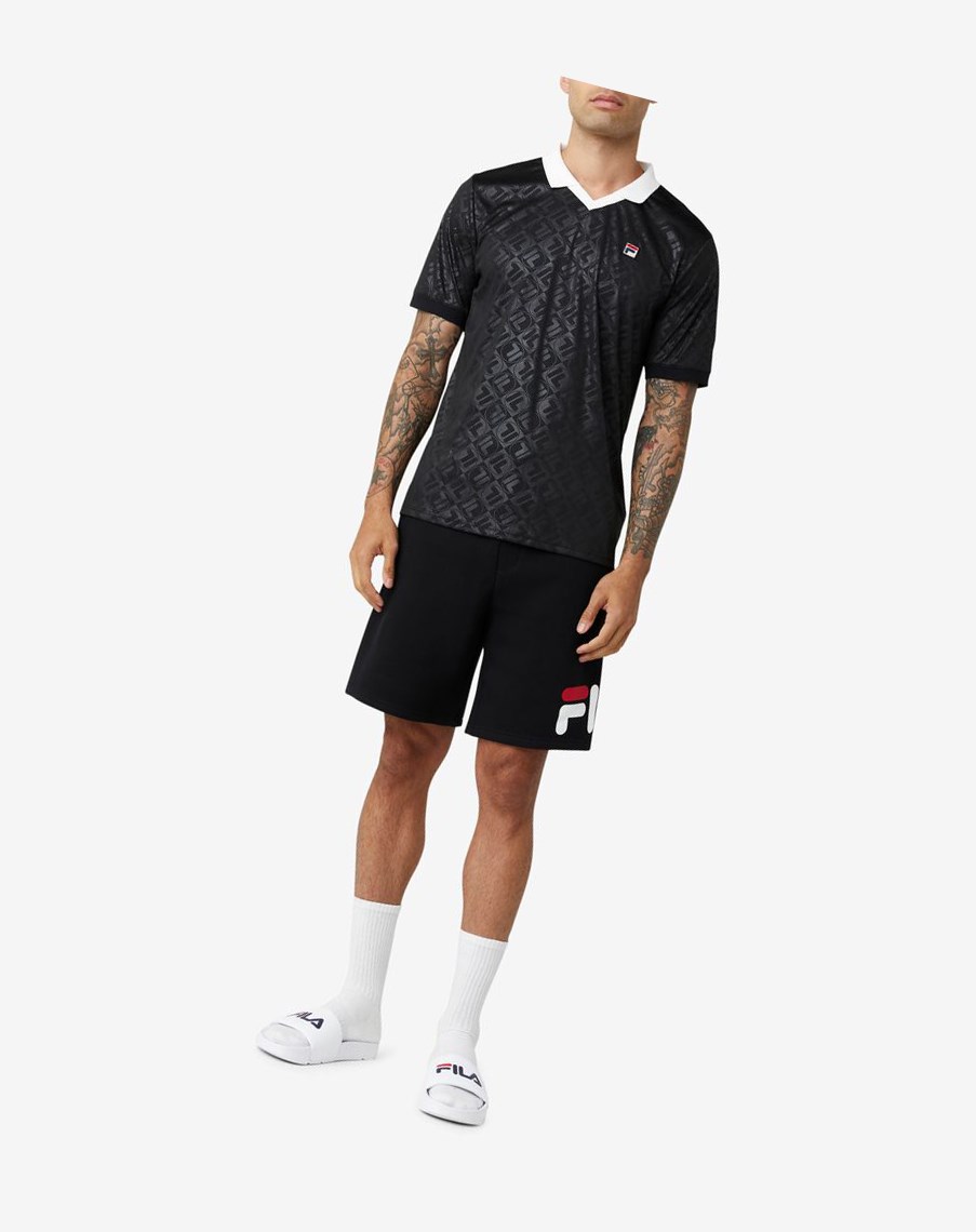 Fila Furzer Corta Negras Blancas Rojas | 36XOIFVMD