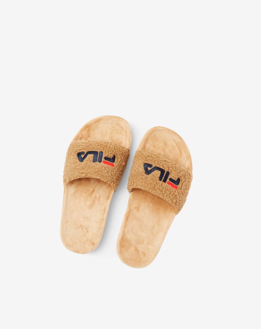 Fila Fuzzy Drifter Chanclas Sandals Beige Azul Marino Rojas | 72SKGLNEQ
