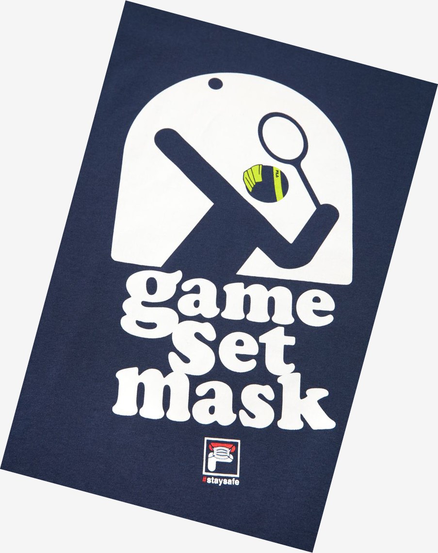 Fila Game Set Mask Tee Azul Marino | 78ZAKVPUT
