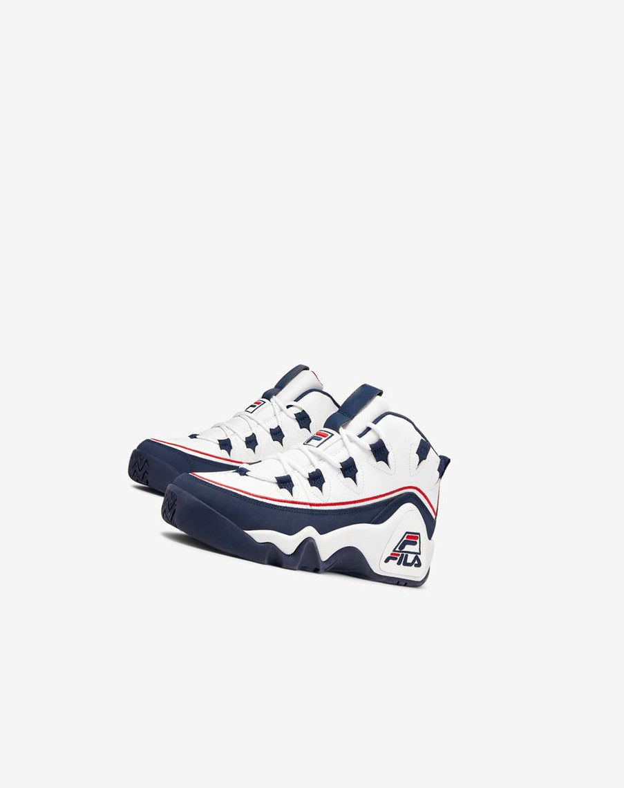 Fila Grant Hill 1 Offset Sneakers Blancas Azul Marino Rojas | 34WOMYFIZ