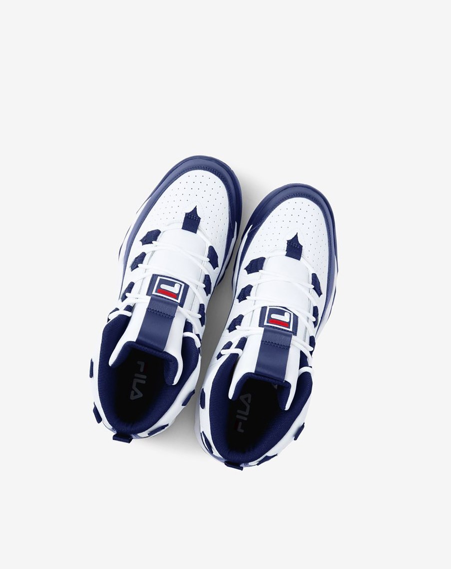Fila Grant Hill 1 Sneakers Blancas Azul Marino Rojas | 29PQNGEVZ